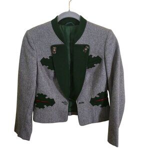 Vintage Tyroler-Loden Tyrolian Wool Blend Cropped Traditional Jacket Size 38/XS